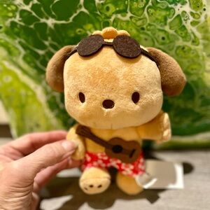 Sanrio Hawaii Pochacco Plush with Red Floral Shorts
